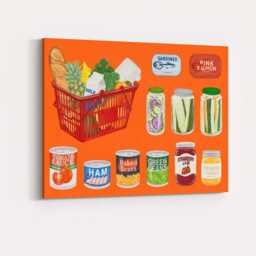 Retro Grocery Pantry Food Collection Illustration Canvas Wall Art Print Decor Picture Ready To Hang - thumbnail 4
