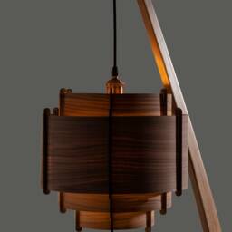 Wood Walnut Floor Lamp, Custom Design Lamp & Lighting, Mid Century Modern Unique Character Lighting, Lamin - thumbnail 3