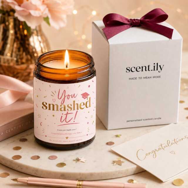 Personalised Exam Results Gift Candle, Gcse A Level Congratulations Present For Student, Daughter, Son, Friend Or School Leaver - image 1
