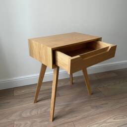 Modern Oak Nightstand With Drawer, Scandinavian Bedside Table - thumbnail 3