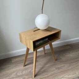 Modern Oak Nightstand With Drawer, Scandinavian Bedside Table - thumbnail 4