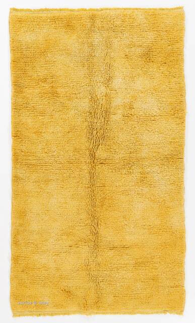Yellow Wool Tulu Rug Handmade Bohemian Flokati Rug - image 1
