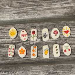 Handmade Charms For Necklace - Pendant Mediterranean Summer Lemon Amalfi Ceramic Hand Painted - thumbnail 3