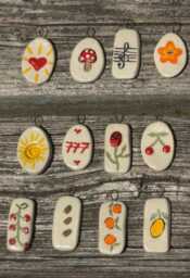 Handmade Charms For Necklace - Pendant Mediterranean Summer Lemon Amalfi Ceramic Hand Painted