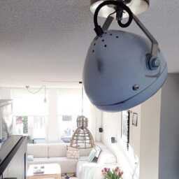 No.7 Spotlight in Aqua Blue - Vintage Lamp Made Of Headlight Handmade Wall Or Ceiling Light Industrial Interior - thumbnail 2