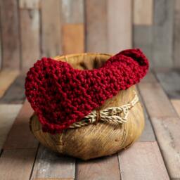 Chunky Cranberry Red Baby Blanket Newborn Photography Prop - thumbnail 2