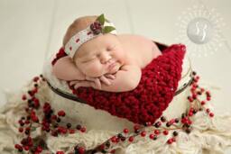 Chunky Cranberry Red Baby Blanket Newborn Photography Prop