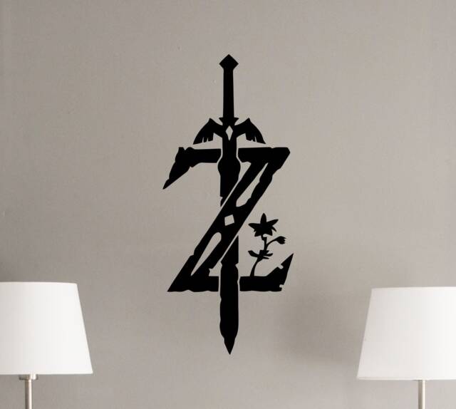 Zelda Wall Decal Legend Of Poster Sign Emblem Vinyl Sticker Z Logo Master Sword Movie Decor Playroom Art Print F850 - image 1