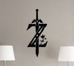 Zelda Wall Decal Legend Of Poster Sign Emblem Vinyl Sticker Z Logo Master Sword Movie Decor Playroom Art Print F850 - thumbnail 1