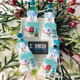 Snowman Fused Glass Christmas Tree Decoration, Cornwall, Cornish - thumbnail 4