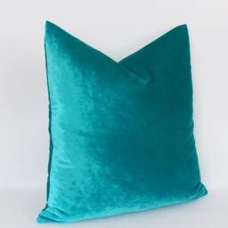 Velvet Pillow Cover Blue Green Decorative Throw - thumbnail 3