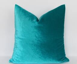 Velvet Pillow Cover Blue Green Decorative Throw - thumbnail 1