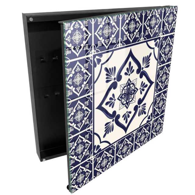 Classic Elegance Wall Mounted Key Cabinet, Navy Box For Wall, Geometric Geometry, Lovers Of Classics And - image 1