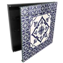 Classic Elegance Wall Mounted Key Cabinet, Navy Box For Wall, Geometric Geometry, Lovers Of Classics And - thumbnail 1