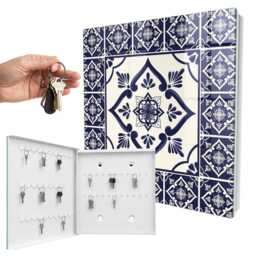 Classic Elegance Wall Mounted Key Cabinet, Navy Box For Wall, Geometric Geometry, Lovers Of Classics And - thumbnail 2