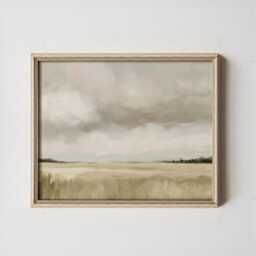 Prairie Cloud Poster, Neutral Grassland Print, Landscape Wall Art, Paper - thumbnail 2