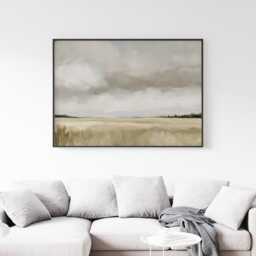 Prairie Cloud Poster, Neutral Grassland Print, Landscape Wall Art, Paper - thumbnail 3