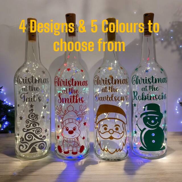 Personalised Christmas At The Ornament, Decorations, Lights, Lantern, Xmas Gifts, Light Up Bottle, Home, Table Centrepiece, Family Keepsake - image 1