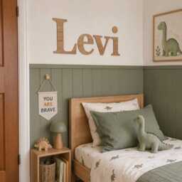 Wooden Wall Lettering Personalised Home Decoration Feature Decor Childrens Babies Nursery Playroom Room - thumbnail 2