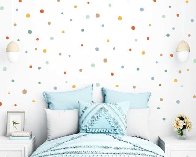Pastel Polka Dot Wall Stickers Muted Nursery Decor - image 1