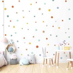 Pastel Polka Dot Wall Stickers Muted Nursery Decor - thumbnail 3