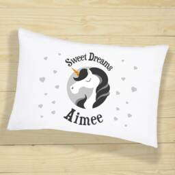 Customised Unicorn Rainbow Kids Pillow Case With 6 Colour Option Personalised Gifts For Bedroom, Home Decor & Birthday Decoration Girls - thumbnail 2