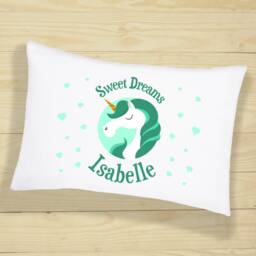 Customised Unicorn Rainbow Kids Pillow Case With 6 Colour Option Personalised Gifts For Bedroom, Home Decor & Birthday Decoration Girls - thumbnail 3