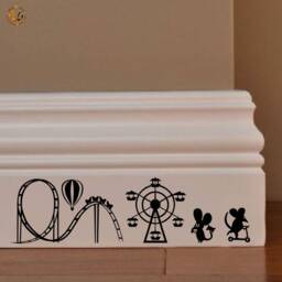 Stickers Family Murals Topini Carnival Roller Coaster PVC Black Discounted 1 Kit Various Pieces Measures cm 8x30 Wall Sticker Mouse