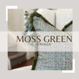 Green Printed Velvet Fringed Cushion Cover Throw Pillow Cover With Bespoke Fringe + All Sizes - thumbnail 2