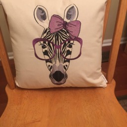 Embroidered Pillow Cover-Zebra With Glasses - thumbnail 2