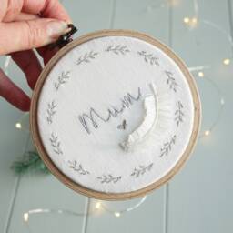 Personalised Embroidered Feather Memorial Hoop Remembrance Keepsake - thumbnail 2