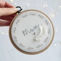 Personalised Embroidered Feather Memorial Hoop Remembrance Keepsake - thumbnail 1