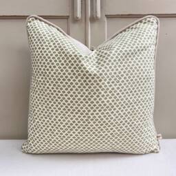 Cushions Made in Fermoie Marden Luxury Designer Decorative Green Cream Cotton Cushion Pillow Throw Cover - thumbnail 4