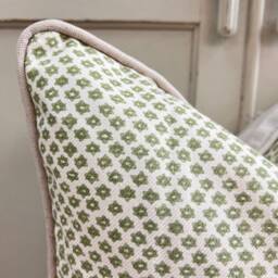 Cushions Made in Fermoie Marden Luxury Designer Decorative Green Cream Cotton Cushion Pillow Throw Cover - thumbnail 3