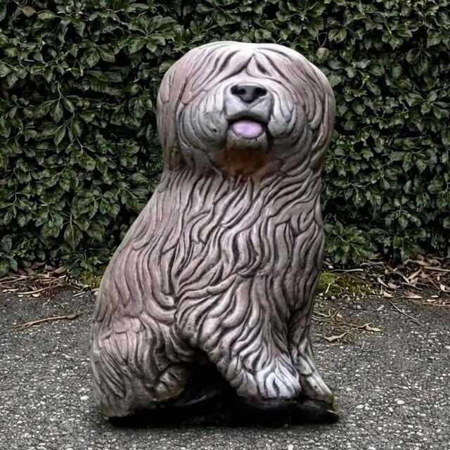 Garden Old English Statue Concrete Shepherd Sculpture Realistic Figurine Memorial Dog Ornament Front Door Decoration - image 1