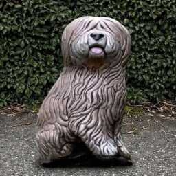 Garden Old English Statue Concrete Shepherd Sculpture Realistic Figurine Memorial Dog Ornament Front Door Decoration - thumbnail 1