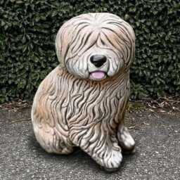 Garden Old English Statue Concrete Shepherd Sculpture Realistic Figurine Memorial Dog Ornament Front Door Decoration - thumbnail 2