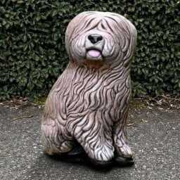 Garden Old English Statue Concrete Shepherd Sculpture Realistic Figurine Memorial Dog Ornament Front Door Decoration - thumbnail 3