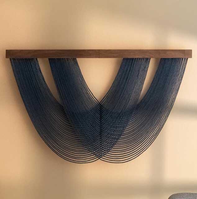 Macrame Fiber Art, Handmade Headboard, Home Decoration, Mid Century Modern, Wall Hanging, Living Room Decor, Farmhouse Decor W99 - image 1