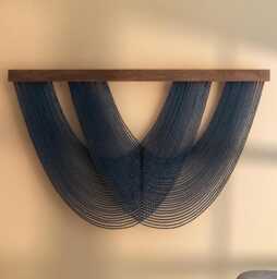 Macrame Fiber Art, Handmade Headboard, Home Decoration, Mid Century Modern, Wall Hanging, Living Room Decor, Farmhouse Decor W99 - thumbnail 1