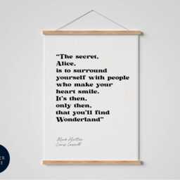 Mad Hatter Alice in Wonderland Quote Print, Lewis Carroll Gift - thumbnail 2
