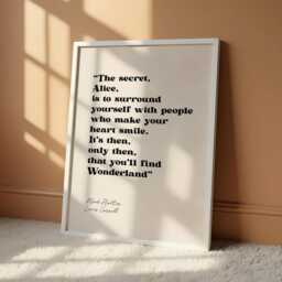 Mad Hatter Alice in Wonderland Quote Print, Lewis Carroll Gift - thumbnail 1