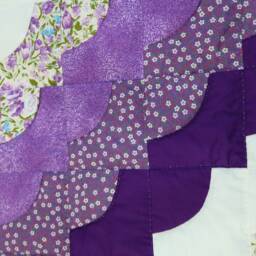 Custom Handmade Quilt, Love Rings Pattern, Antique Style Quilt Bedspread, Purple Amish Style, Hand Quilted Practical Gift For Mom - thumbnail 4
