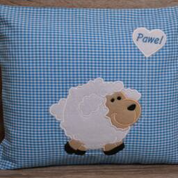 Sheep Pillow, Lamb Sheep Name Pillow Sheep, Baptism Birth Handmade - thumbnail 2