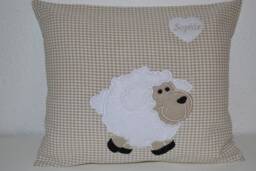 Sheep Pillow, Lamb Sheep Name Pillow Sheep, Baptism Birth Handmade - thumbnail 1