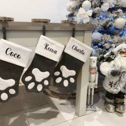 Personalised Christmas Stocking - Eve Matching Family Grey Stocking Pet Santa Reindeer Snowman Penguin - thumbnail 3