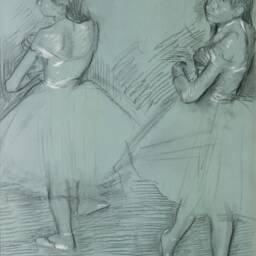Ballet Dancers - French Vintage Sketch Little Girl Decor Degas Print 5x7 8x10 9x12 - thumbnail 3
