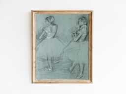 Ballet Dancers - French Vintage Sketch Little Girl Decor Degas Print 5x7 8x10 9x12 - thumbnail 1