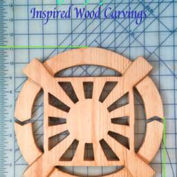 Hand Carved Cedar Wall Hanging - 12 Gates Unification Symbol - thumbnail 4