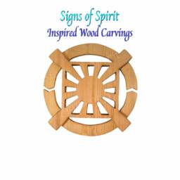 Hand Carved Cedar Wall Hanging - 12 Gates Unification Symbol - thumbnail 1